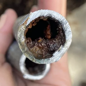Severely Clogged Galvanized Water Pipe Removed From House In Portland Or