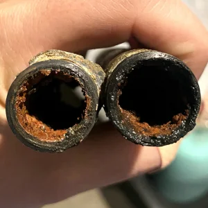 Corroded Galvanized Water Pipes Removed During House Repiping Project In Portland Or