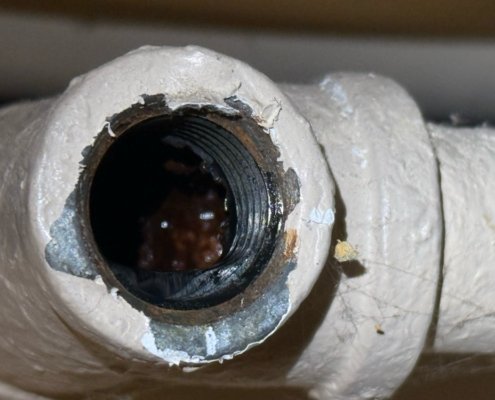 Corroded Galvanized Water Pipe Before Whole Home Repiping Whole Home Repiping Portland Or.